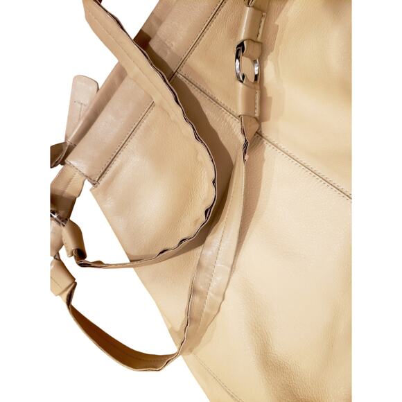 Tod's Leather Hobo Tote Handbag Shoulder Bag Purse Beige/Tan Large - Picture 10 of 10